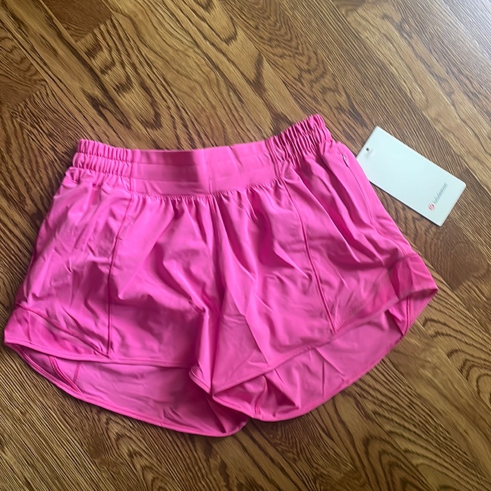 Pink lululemon shorts! Only worn 2 times!!!Size 6.